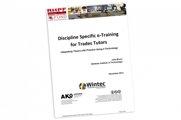 RESEARCH REPORT Discipline Specific e Training for Trades Tutors