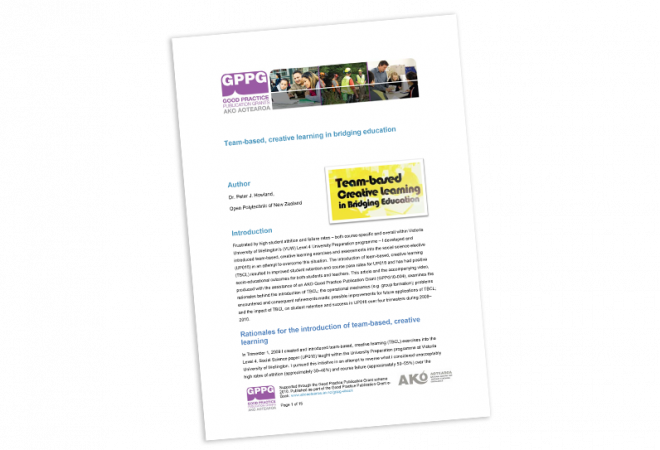 Team-based, creative learning in bridging education cover image