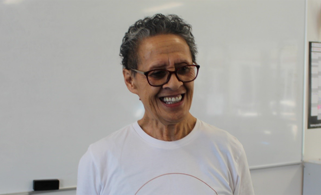 Hiria tumoana in her classroom