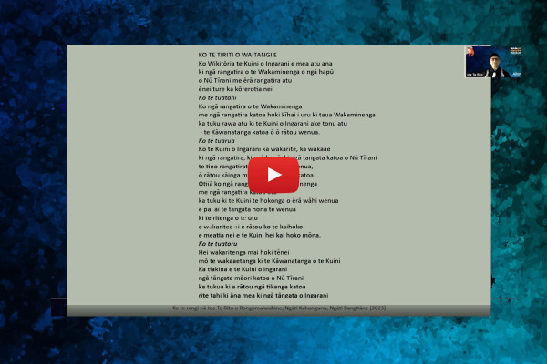 Te Tiriti Waiata Joe Te Rito