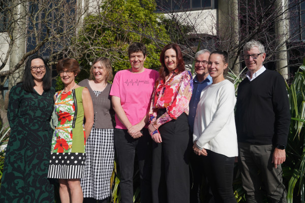Ara | Te Pūkenga – Awanui Collaboration group members (left to right): Heather Compton, Elaine Rutherford, Marion Hale, Dr Grant Bennett, Tracy Hutton, Derek Chirnside, Clare Hutchinson, and Alan Hoskin.