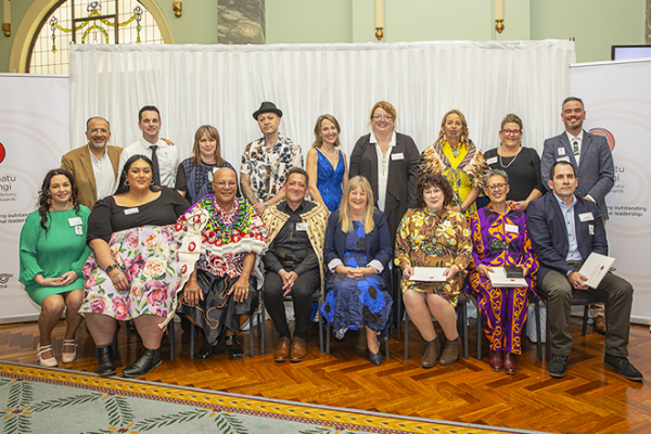 2024 Te Whatu Kairangi awardees with Dr Ēnoka Murphy and Hon Penny Simmonds at Parliament