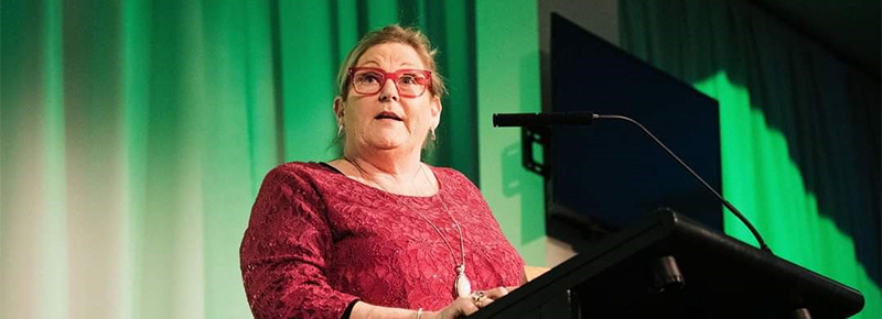 Poppy Clapperton addresses a hospitality hui