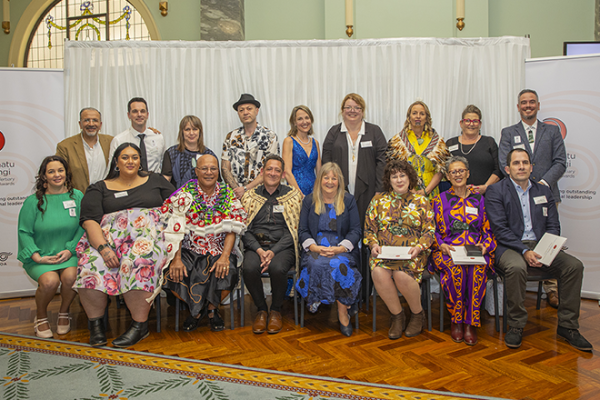 The 2024 te whatu kairangi awardees with dr enoka murphy and hon penny simmonds at parliament