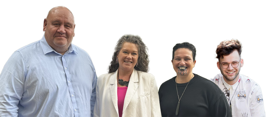 Left to right: Associate Professor Garrick Cooper, Sacha McMeeking, Jamie Hape and Liam Grant