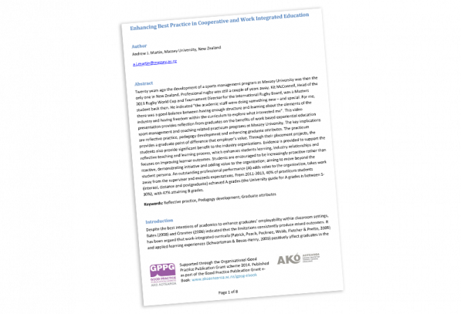 GOOD PRACTICE PUBLICATION Enhancing Best Practice in Cooperative and Work Integrated Education